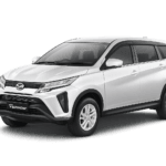 Daihatsu Terios putih tampak serong depan dan samping untuk layanan sewa mobil Jakarta dengan driver profesional