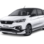 Suzuki All New Ertiga Hybrid putih dari Batavia Rent car untuk layanan sewa mobil dengan supir di Jakarta.